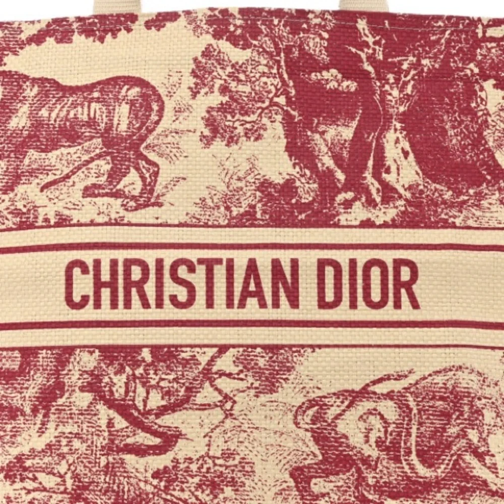 Christian Dior Red and Cream Tote Bag - Picture 5 of 8